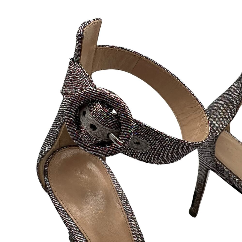 Gianvito Rossi Lurex Fabric Portofino Glitter Metallic Heels Multicolor Size 6 - Picture 3 of 16